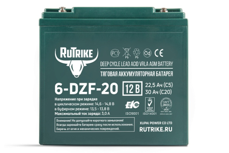 Тяговый аккумулятор RuTrike 6-DZF-20 (12V20A/H C2)