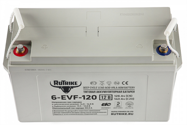 Тяговый аккумулятор RuTrike 6-EVF-120 (12V120A/H C3)