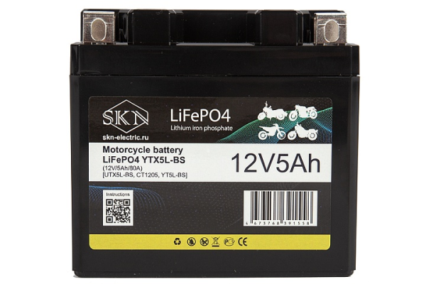 Аккумулятор для мототехники SKN LiFePO4 YTX5L-BS (12V/5Ah/80A)
