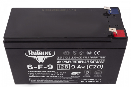 Аккумулятор RuTrike 6-F-9 (12V9A/H C20)