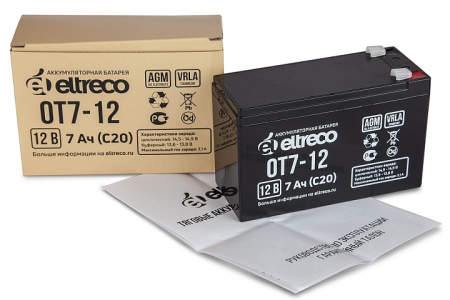 Тяговый аккумулятор Eltreco OT7-12 (6-F-7) (12V7A/H C20)