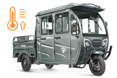 Грузовой электротрицикл Rutrike Рейс обогрев 1300 60V1200W серый
