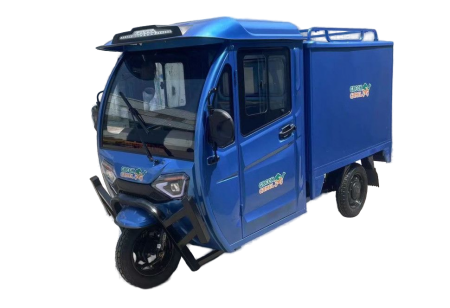 Трицикл грузовой GreenCamel Тендер E1500 (60V 1200W 126Ah) кабина, BOX, понижающая Синий