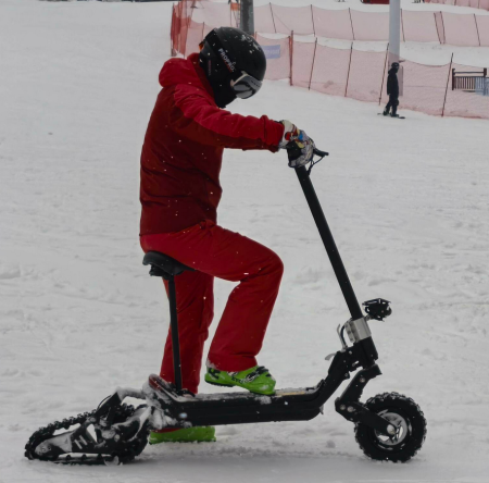 Зимний электроснегокат на гусенице / Гусеничный электросамокат Electroway T2S 30AH + летний комплект