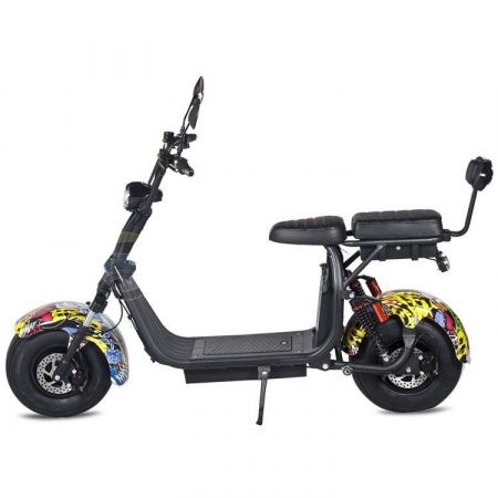 Электроскутер Citi coco x7 PRO 20 ah 2000w Граффити желтый