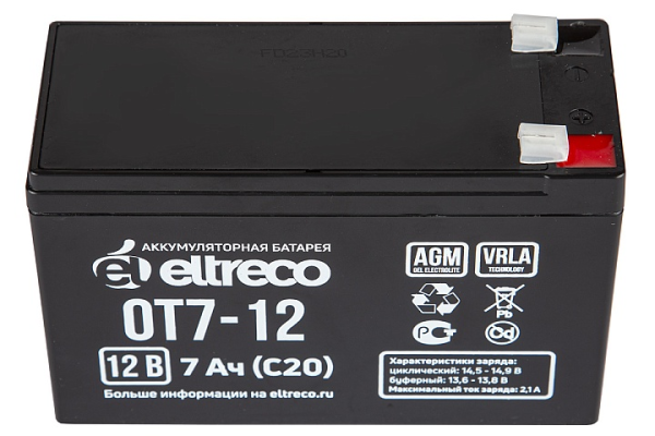 Тяговый аккумулятор Eltreco OT7-12 (6-F-7) (12V7A/H C20)