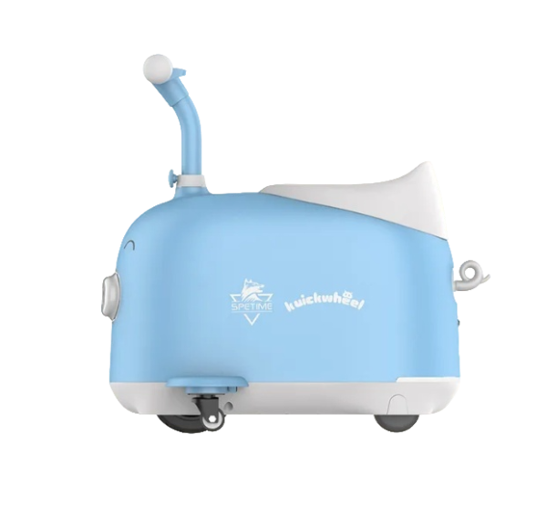 Детский электромобиль-чемодан 2в1 голубой