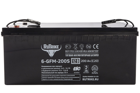 Тяговый аккумулятор RuTrike 6-GFM-200 (12V200A/H C20)