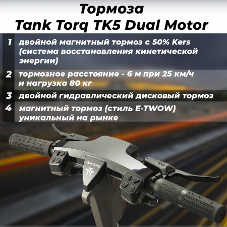 Электросамокат E-TWOW Tank Torq TK5 Dual Motor серый графит