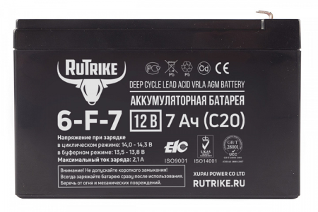 Аккумулятор RuTrike 6-F-7 (12V7A/H C20)