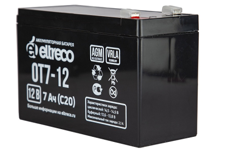 Тяговый аккумулятор Eltreco OT7-12 (6-F-7) (12V7A/H C20)